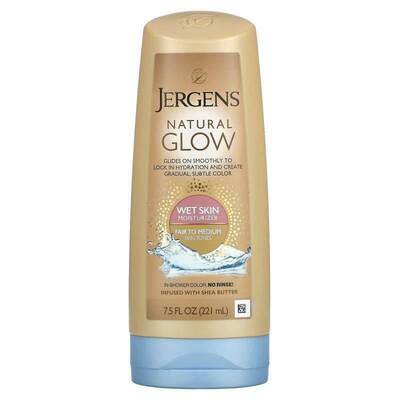 Jergens,自然之光，湿皮肤紧雅乳液，适合中等至深肤色，7.5 液量
