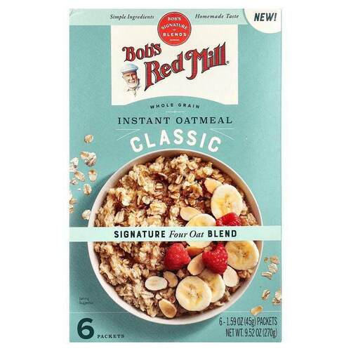 鲍勃红磨坊,Instant Oatmeal, Whole Grain, Classic, 6 Packets,