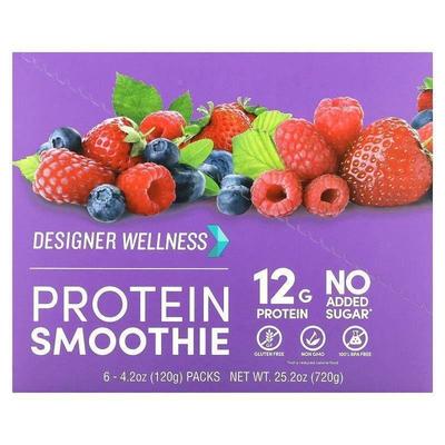 Designer Protein,Protein Smoothie, Mixed Berry, 12 Pack, 4.2
