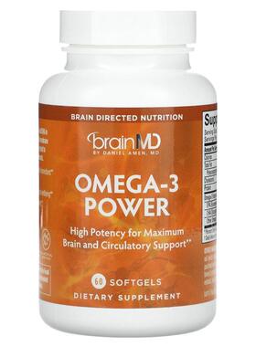 BrainMD,Omega-3 Power, 60 Softgels