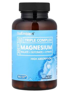 BioEmblem,Triple Complex Magnesium, 90 Veggie Caps (150 mg p