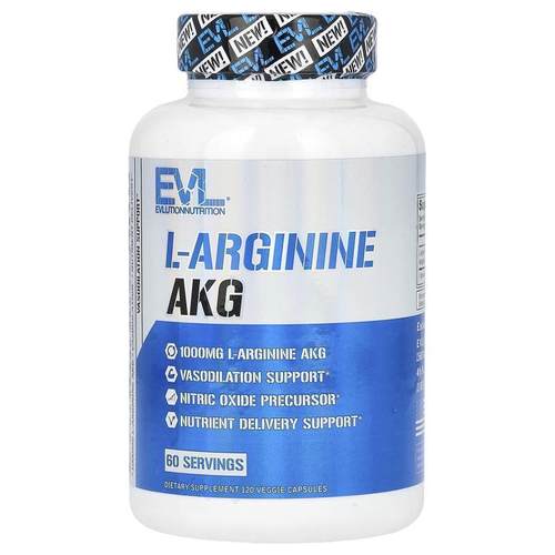 EVL,L-Arginine AKG, 1,000 mg, 120 Veggie Capsules (500 mg pe