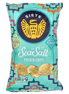 Siete,Kettle Cooked Potato Chips, Sea Salt, 5.5 oz (156 g)