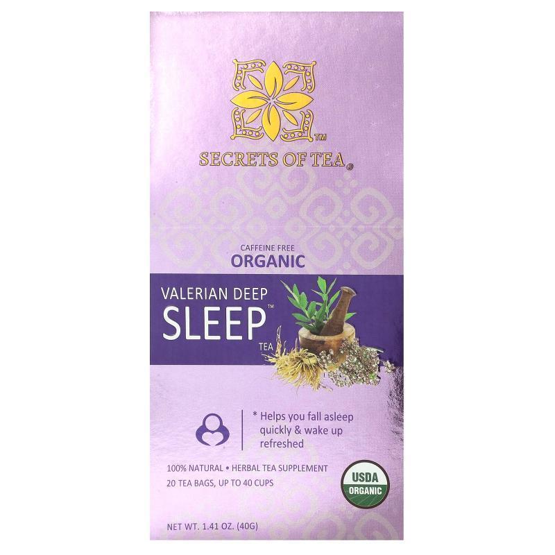 Secrets of Tea,Organic Valerian Deep Sleep Tea, Caffeine Fre
