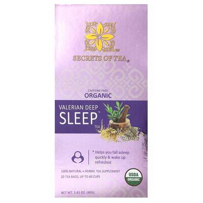 Secrets of Tea,Organic Valerian Deep Sleep Tea, Caffeine Fre