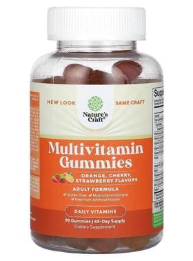Natures Craft,Multivitamin Gummies, Orange, Cherry&amp;a