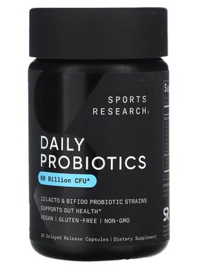 Sports Research,Daily Probiotics Delayed Release，600 亿 CFU