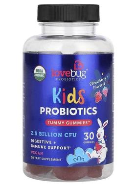 LoveBug Probiotics,儿童益生菌，益胃软糖，草莓味，25 亿 CFU，