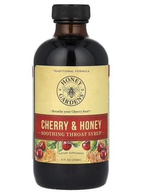 Honey Gardens,Soothing Throat Syrup, Cherry &amp; Honey,