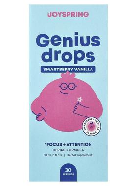 JoySpring,Genius Drops, Herbal Formula, Smartberry Vanilla ,