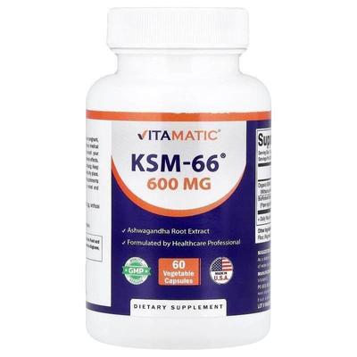 Vitamatic,KSM-66®, 600 mg, 60 Vegetable Capsules