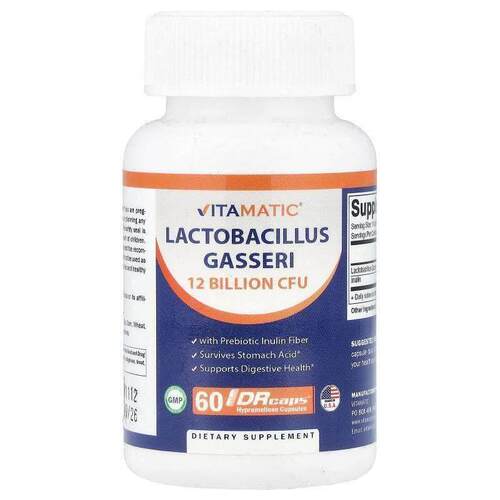 Vitamatic,加氏乳杆菌，120 亿 CFU，60 粒 Drcaps® 羟丙基甲基纤