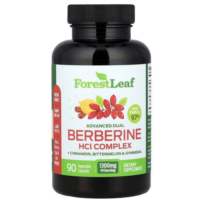 Forest Leaf高级盐酸小檗碱复合物+肉桂、苦瓜匙羹藤,90粒蔬菜胶