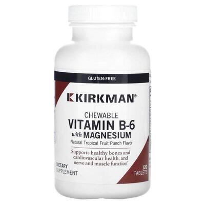 Kirkman Labs,Chewable Vitamin B-6 with Magnesium, Natural Tr