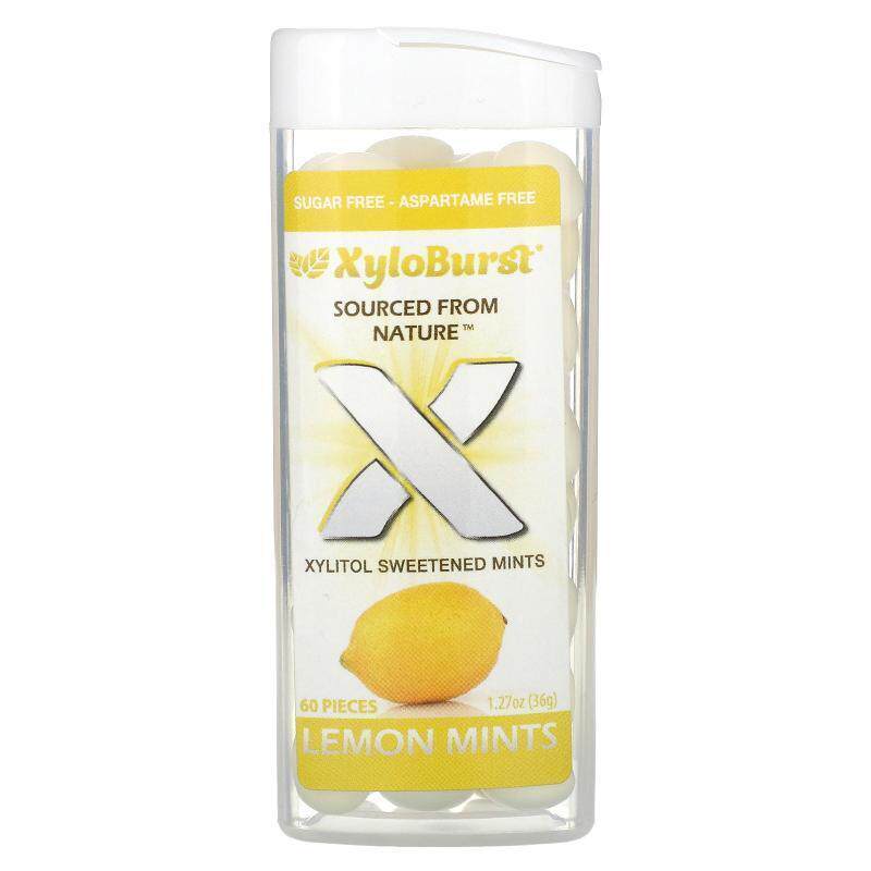 Xyloburst,Xylitol Sweetened Mints, Lemon, 60 Pieces, 1.27 oz
