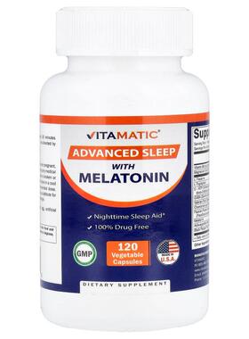 Vitamatic,Advanced Sleep with Melatonin , 120 Vegetable Caps