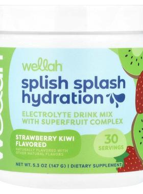 Wellah,水花四溅补水，草莓猕猴桃味，5.3 盎司（147 克）