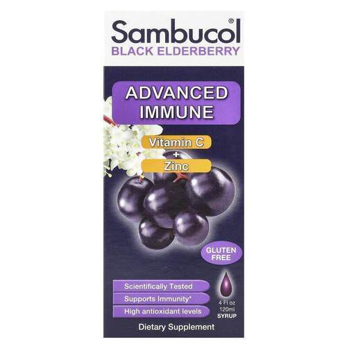 Sambucol黑接骨木糖浆维生素C+锌
