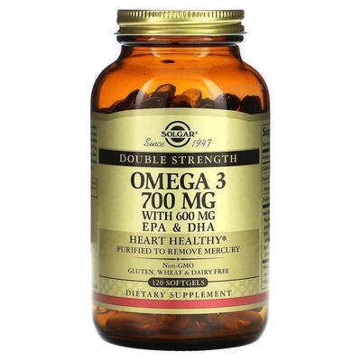 索尔加,Ω-3，EPA 和 DHA，双重强度，700 毫克，120 粒软凝胶