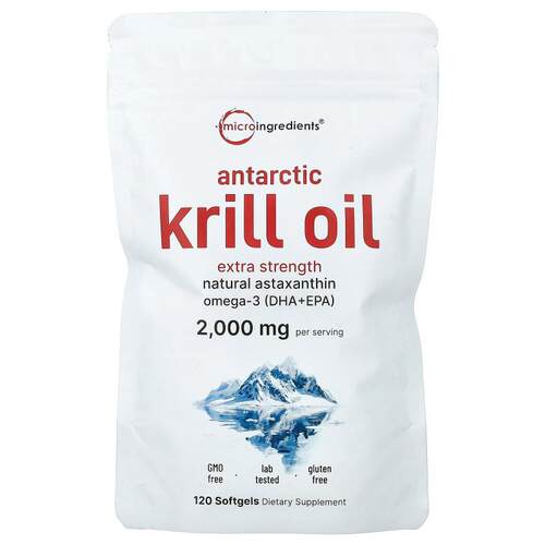 Micro Ingredients,南极磷虾油，120 粒软胶囊（每粒软胶囊 1,000