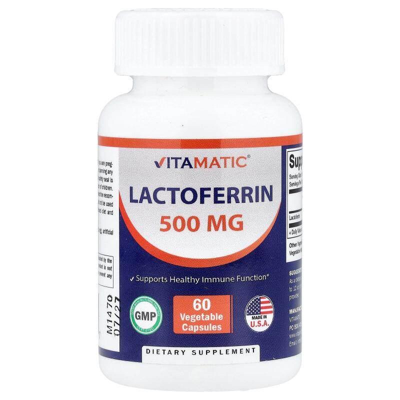 Vitamatic,乳铁蛋白,500 毫克,60 粒素食胶囊