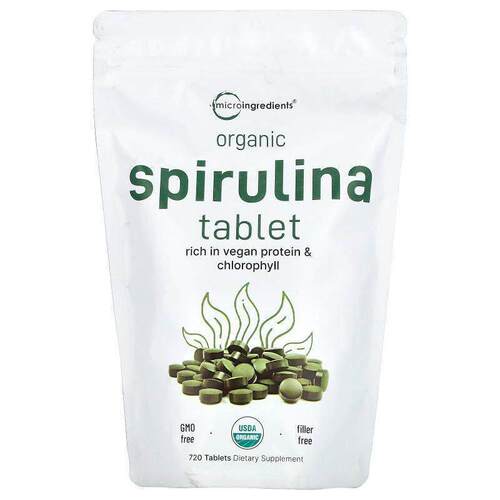 Micro Ingredients,Organic Spirulina Tablet, 720 Tablets