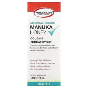ManukaGuard,麦卢卡蜂蜜，医级，喉部缓解糖浆，4 液量盎司（118