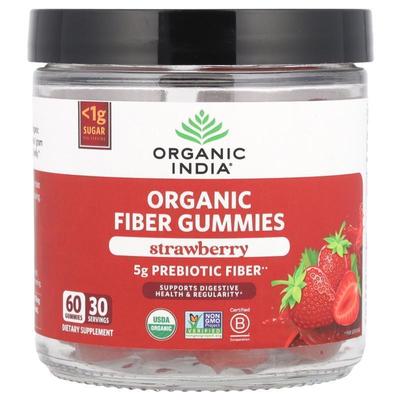 有机印度,Organic Fiber Gummies, Strawberry, 60 Gummies