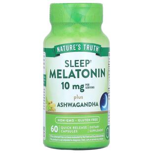 Nature's Truth,Sleep Melatonin Plus Ashwagandha, 5 mg, 60 Qu