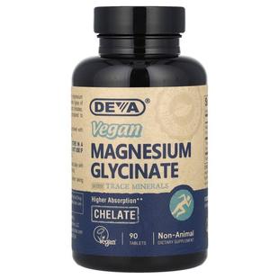 Deva,Vegan Magnesium Glycinate With Trace Mineral