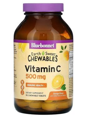 Bluebonnet Nutrition,EarthSweet 咀嚼片，维生素 C，橙子味，50