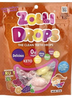 Zollipops,Zolli Drops，清洁牙齿糖果，薄荷，15+ Zolli糖果，1.