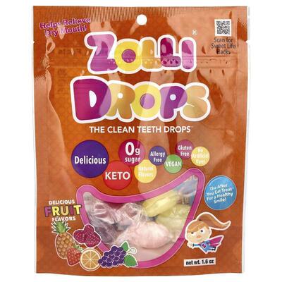 Zollipops,Zolli Drops，清洁牙齿糖果，薄荷，15+ Zolli糖果，1.
