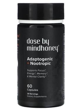 Mindhoney,Dose，适应原性利智配方，60 粒胶囊