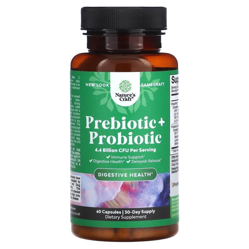 Natures Craft,Prebiotic + Probiotic, 2.2 Billion CFU, 60 Cap