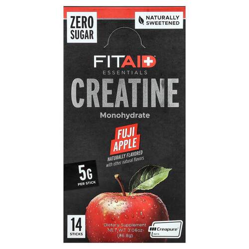 FITAID,Essentials, Creatine Monohydrate, Fuji Apple, 14 Stic