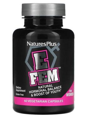 自然加,女性 E Fem，天然荷尔蒙平衡和加强青春活力，60 粒素食胶
