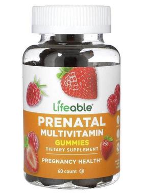 Lifeable,餐前多维生素软糖，天然浆果味，60 粒软糖