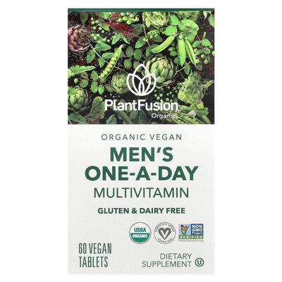 PlantFusion,Organic Vegan Men's One-a-Day Multivitamin, 60 V