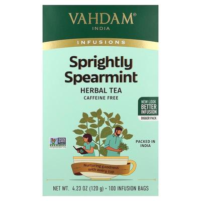 Vahdam Teas,Infusions, Herbal Tea, Sprightly Spearmint, Caff