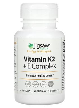 Jigsaw Health,Vitamin K2 + E Complex , 60 Softgels