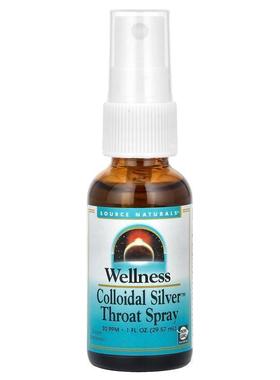 源美,健康，胶态银™ 喉咙喷雾，1 液量盎司（29.57 毫升）