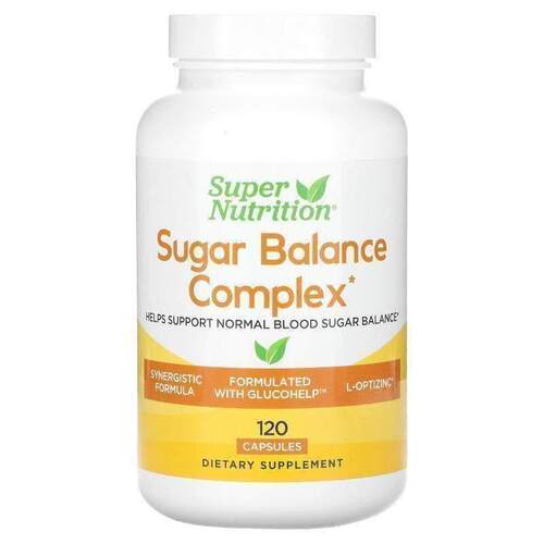 Super Nutrition,Sugar Balance Complex, 120 Veggie Capsules