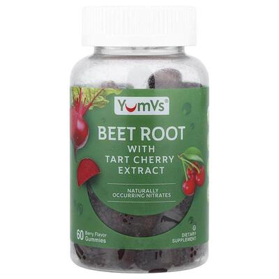 YumVs,Beet Root With Tart Cherry Extract Gummies, Berry, 60