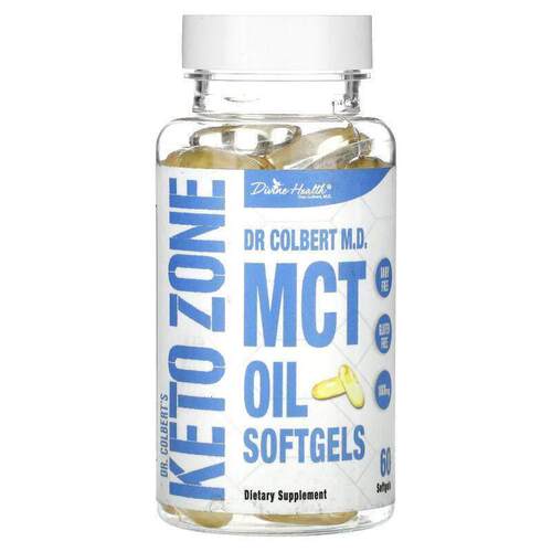Divine Health,Dr. Colbert's Keto Zone, MCT Oil, 60 Softgels
