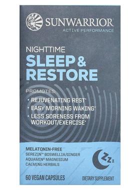 太阳勇士,Nighttime Sleep & Restore, 60 Vegan Capsules