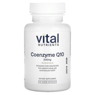 Vital Nutrients,Coenzyme Q10, 200 mg, 60 Vegan Capsules