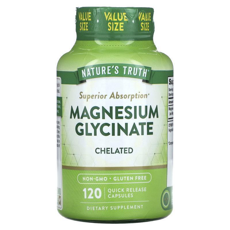 Nature's Truth,Magnesium Glycinate, Chelated, 120 Quick Rele