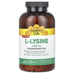 乡村生活,L-Lysine, 1,000 mg, 100 Tablets