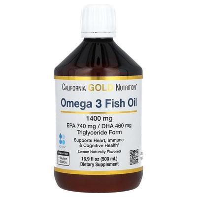 California Gold Nutrition,挪威 Omega-3 鱼油，天然柠檬味